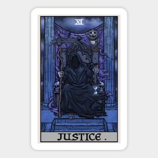 Justice Tarot Card Grim Reaper Halloween Gothic Gift Sticker